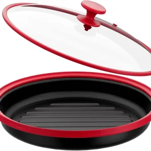 Microwave Grill Pan with Glass Splatter Cover（BPA Free）
