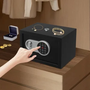 Q235B Steel Safe Box Black Tabletop/Wall-mounted Safe Box with Keys