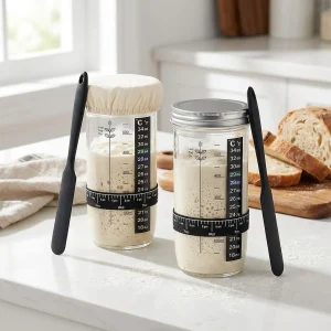 Zoyiancy 24 Oz Glass Sourdough Starter Jar Kit 2 Pack,