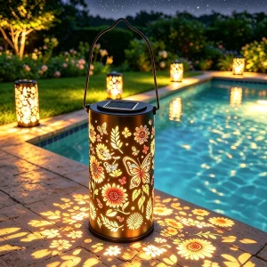 Sunflower Solar Projector Lantern Outdoor Hanging