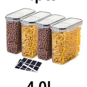 4pcs4l  Large Food Storage Containers With Lids