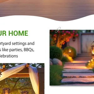 Solar Lantern Outdoor Lights, - Thumbnail Image 4