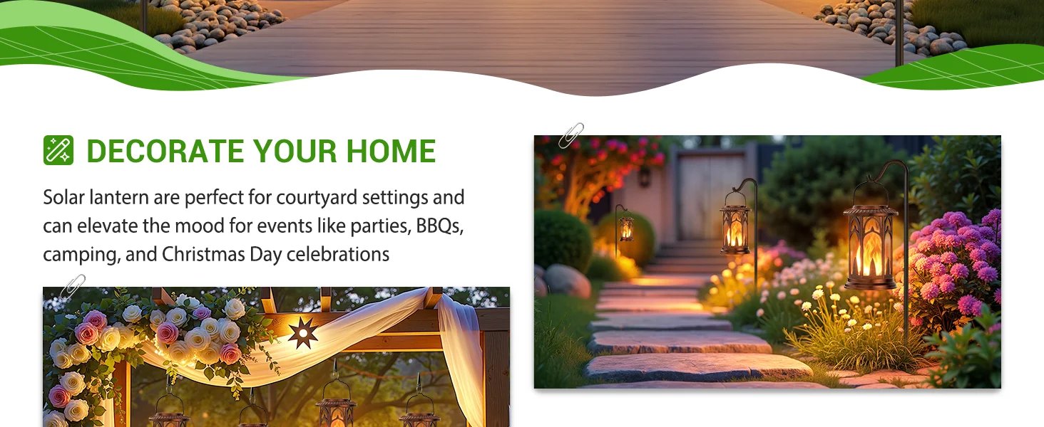 Solar Lantern Outdoor Lights, - Image 4