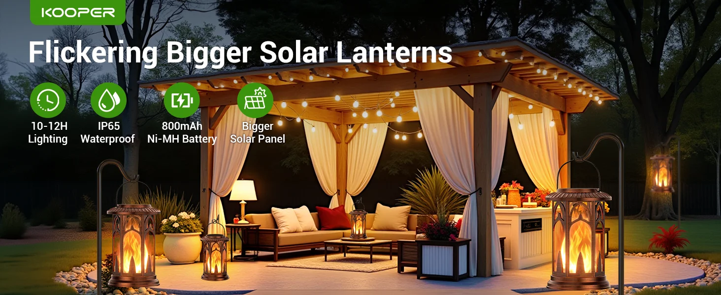 Solar Lantern Outdoor Lights, - Image 3