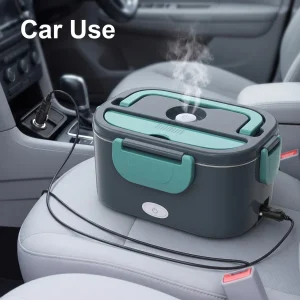 110V US Plug 12V Car Electric Heating Lunch Box 1.5L Capacity - Thumbnail Image 2