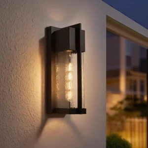 2-Pack Dusk to Dawn Outdoor Wall Lights, 13" Black Outside Wall Sconce - Thumbnail Image 3
