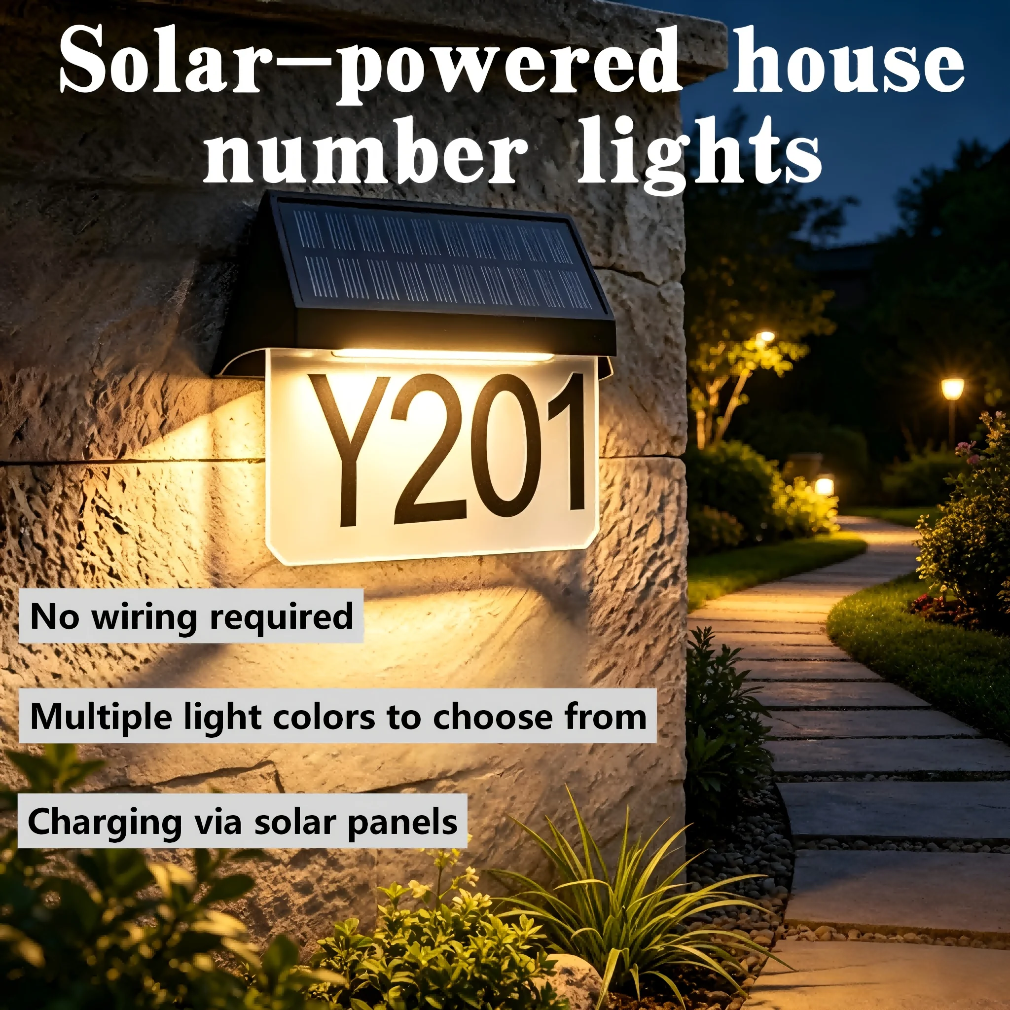 Solar Address Number Light, Automatic Solar Charging - Image 3