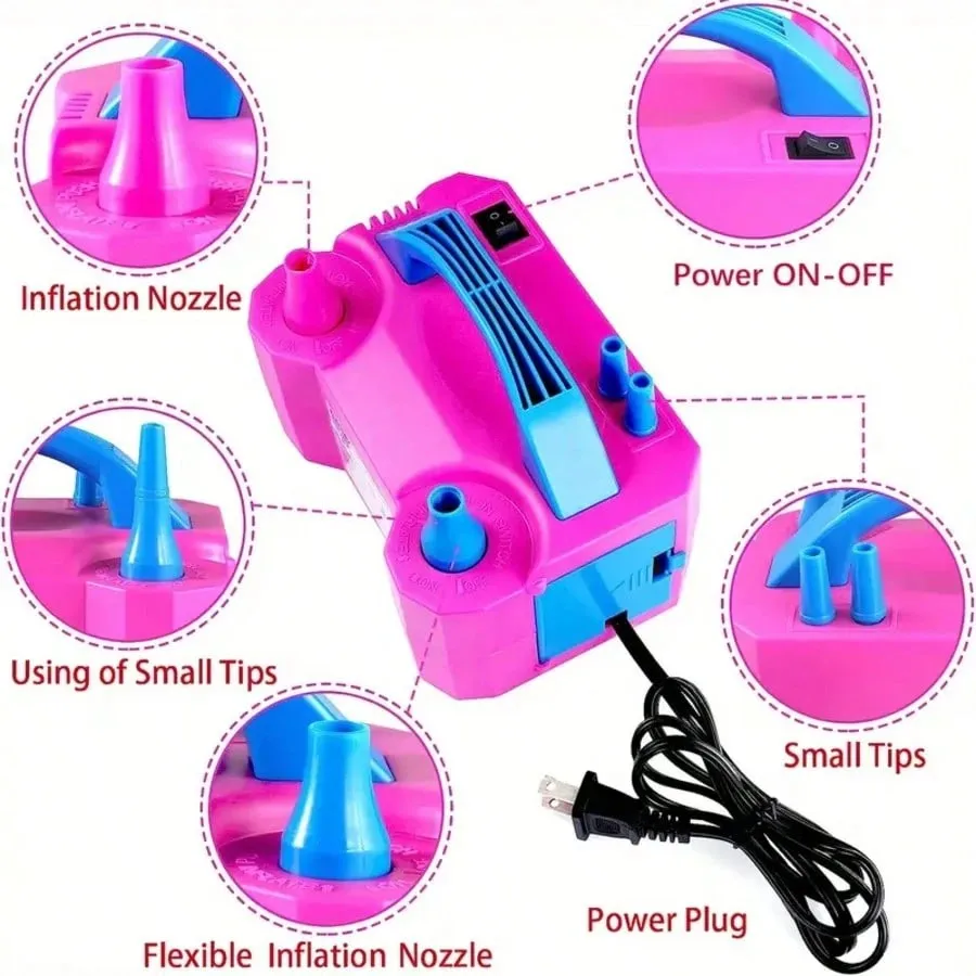 Tyrixma Balloon Pump Electric,110V 600W Balloon Blower Inflator Dual Nozzle - Image 5