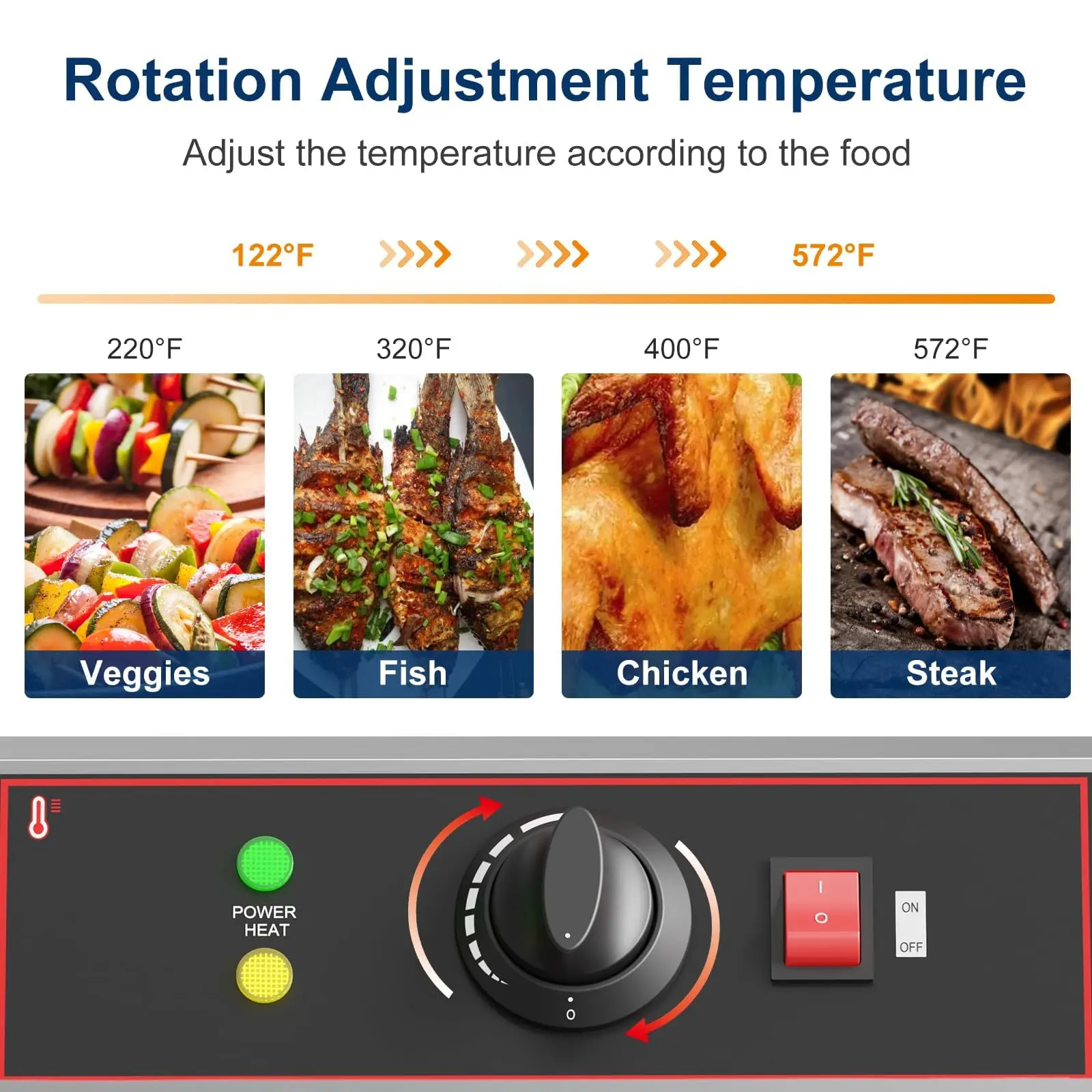 Smokeless 1800W Electric Grill for Indoor & Outdoor, Commercial Stainless Steel Countertop BBQ Grill - Image 4