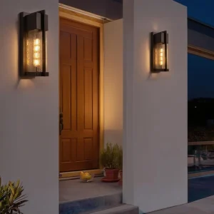 2-Pack Dusk to Dawn Outdoor Wall Lights, 13" Black Outside Wall Sconce - Thumbnail Image 4