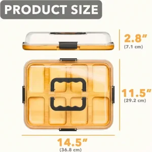 1pc Bamboo Cheese Tray With Transparent Acrylic Lid - - Thumbnail Image 2