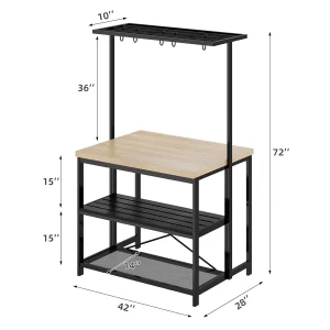 Kitchen Island Bakers Rack Microwave Oven Stand - Thumbnail Image 2