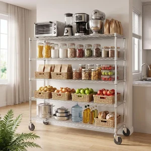 5-Tier Heavy Duty Wire Shelving Rack, 3250 LBS, 59x23x82 in