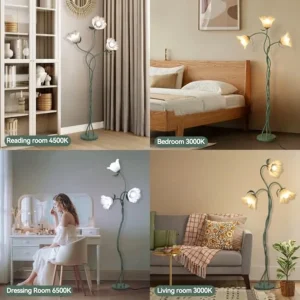 Vintage 3 Heads Flower Floor Lamp - Thumbnail Image 2