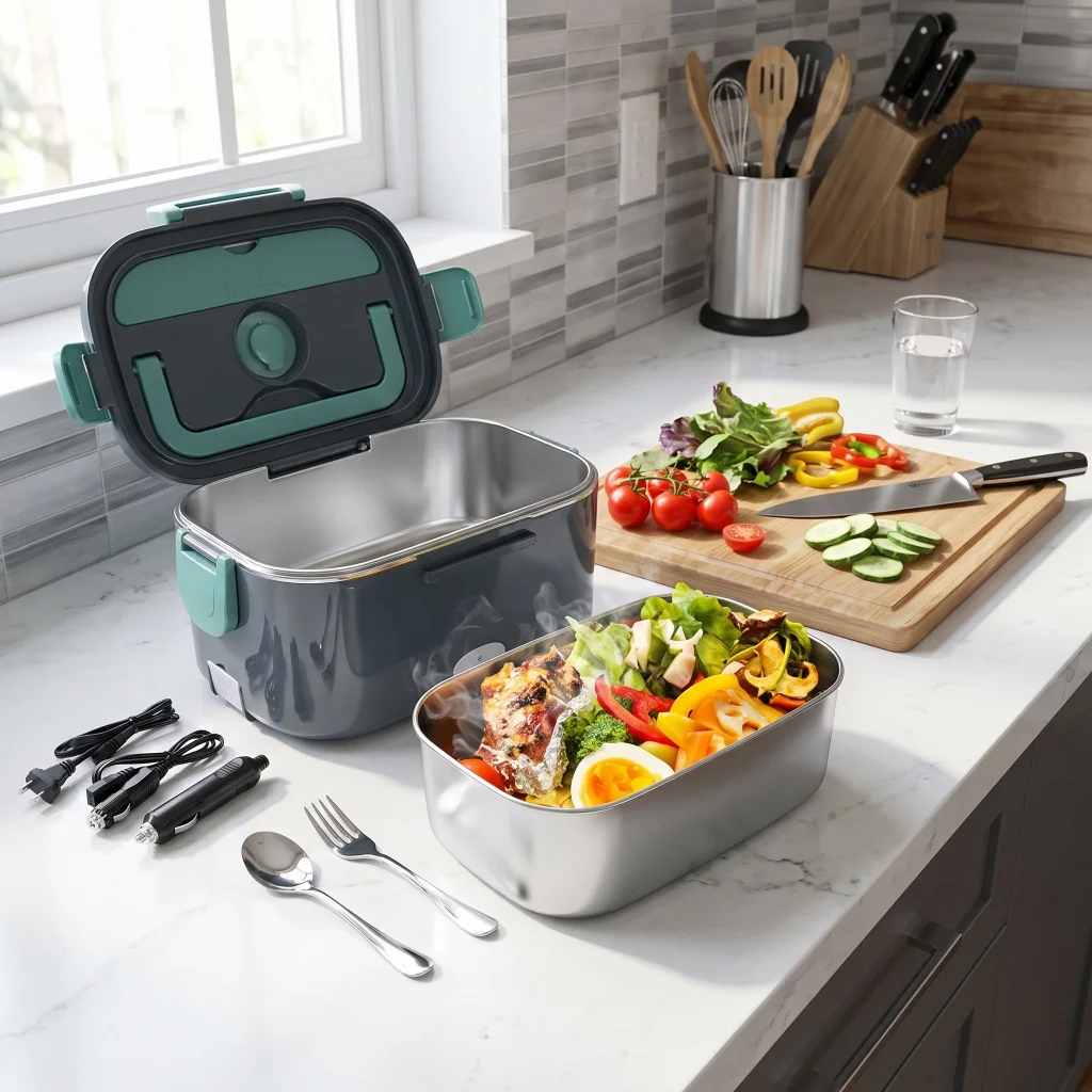 110V US Plug 12V Car Electric Heating Lunch Box 1.5L Capacity - Image 3