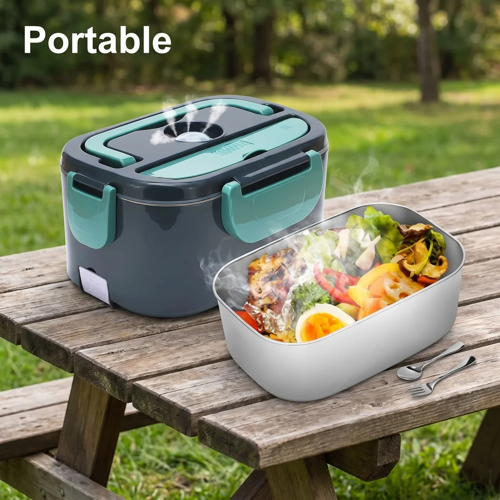 110V US Plug 12V Car Electric Heating Lunch Box 1.5L Capacity - Image 4
